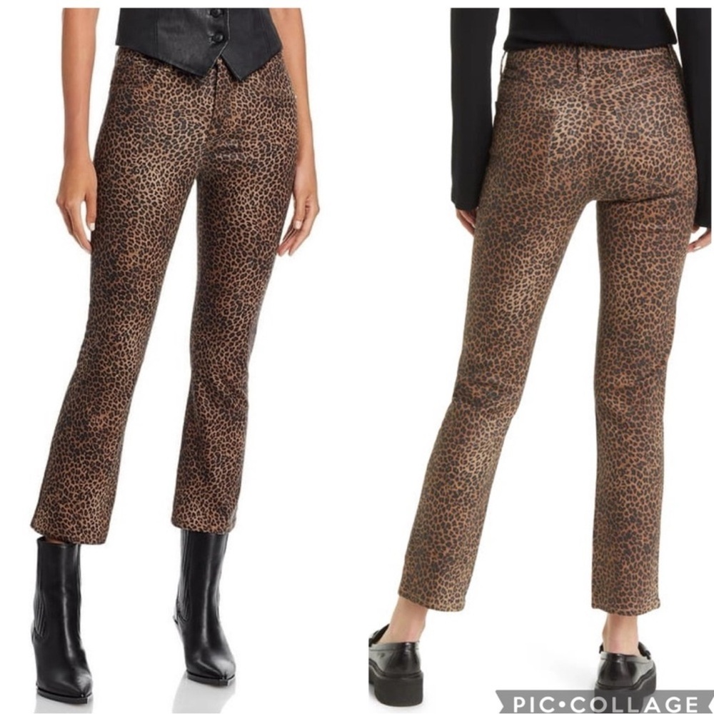 FRAME Denim Le Crop Mini Boot Coated Leopard |25| NWT
